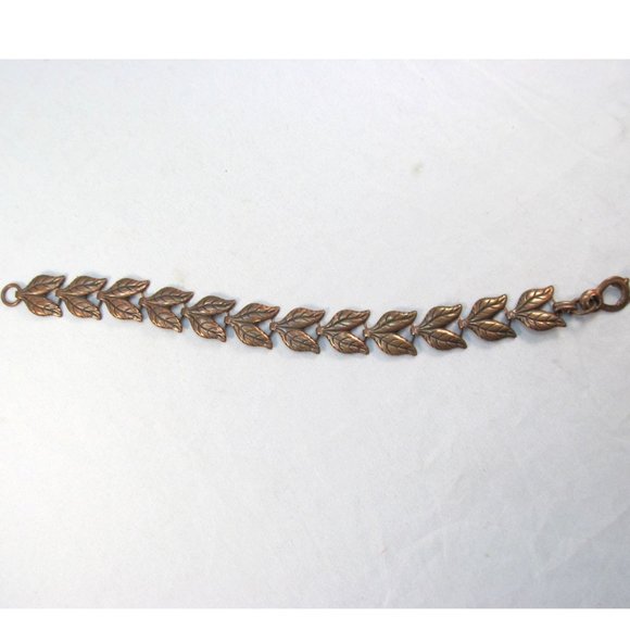 Vintage Southwestern Copper Leaf Link Bracelet - Picture 5 of 10